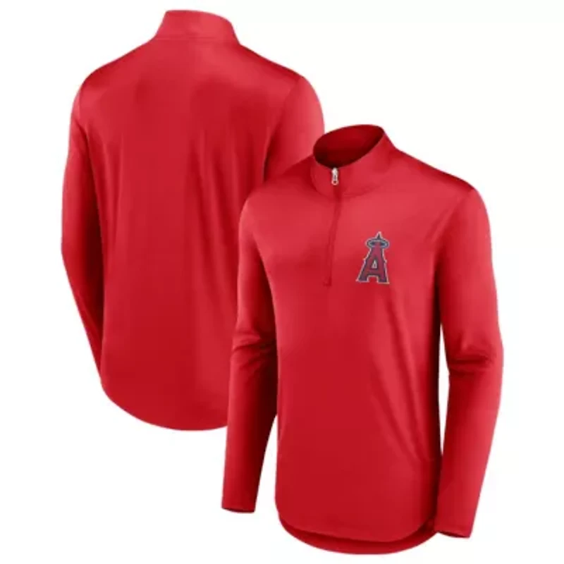 MLB Fanatics Los Angeles Angels Tough Minded Lightweight Quarter-Zip Pullover
