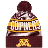 NCAA Minnesota Golden Gophers Logo Striped Cuff Knit Hat with Pom