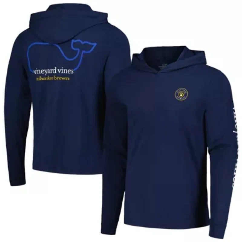 MLB Vineyard Vines Milwaukee Brewers Long Sleeve Hoodie T-Shirt