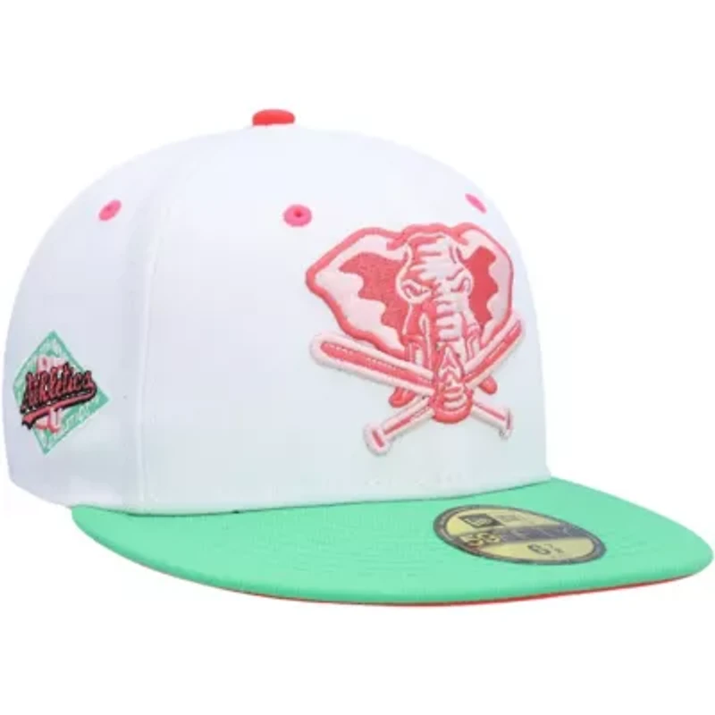 Oakland Athletics MLB White/Green Alternate Logo Watermelon Lolli 59FIFTY Fitted Hat