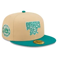 MLB Natural/Teal Pittsburgh Pirates Mango Forest 59FIFTY fitted hat