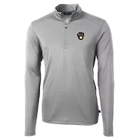 MLB Milwaukee Brewers Big & Tall Virtue Eco Pique Quarter-Zip Pullover Jacket