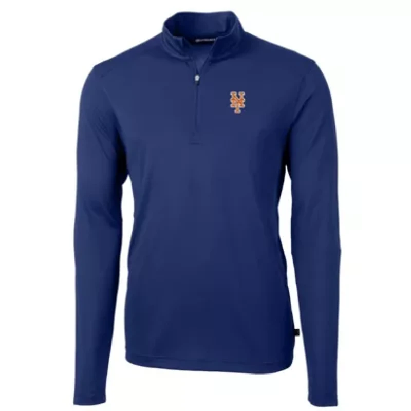 MLB New York Mets Big & Tall Virtue Eco Pique Quarter-Zip Pullover Jacket