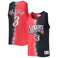 NBA Allen Iverson Philadelphia 76ers Hardwood Classics Tie-Dye Name & Number Tank Top