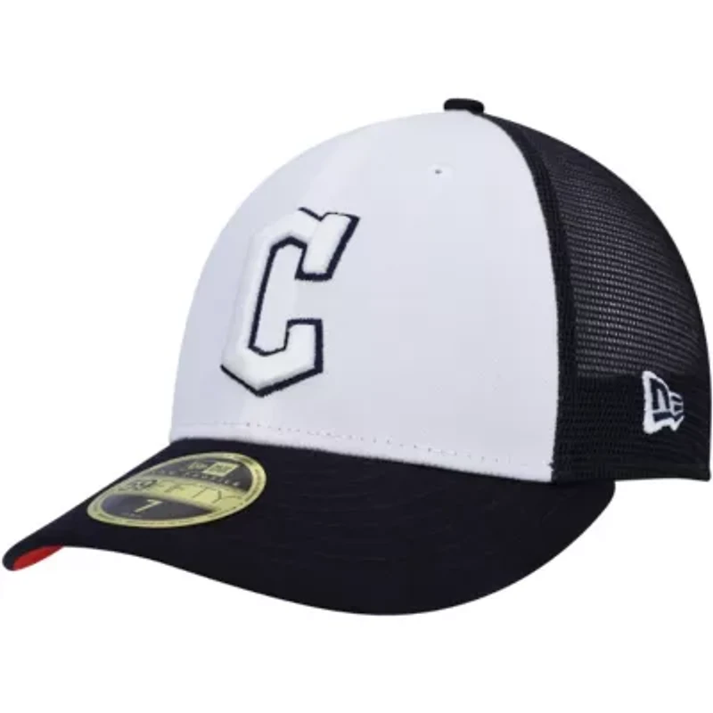 MLB White/Navy Cleveland Guardians 2023 On-Field Batting Practice Low 59FIFTY Fitted Hat