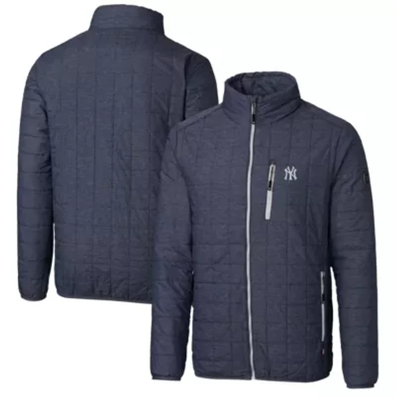 MLB Heathered New York Yankees Big & Tall Rainier Full-Zip Puffer Jacket