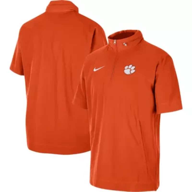 NCAA Nike Clemson Tigers Coaches Half-Zip Short Sleeve Jacket