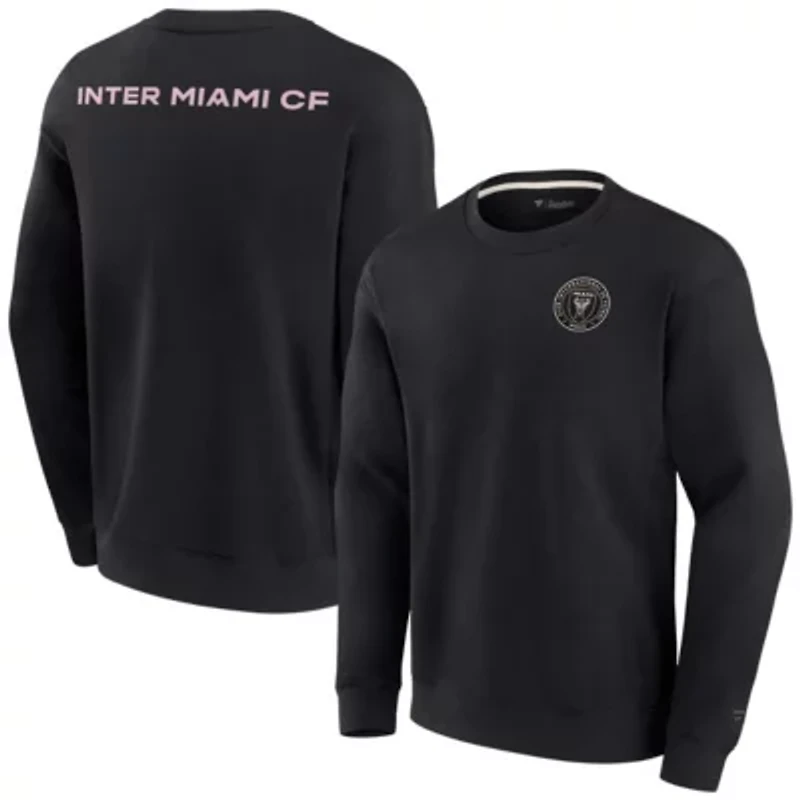 MLS Unisex Fanatics Inter Miami CF Super Soft Pullover Crew Sweatshirt