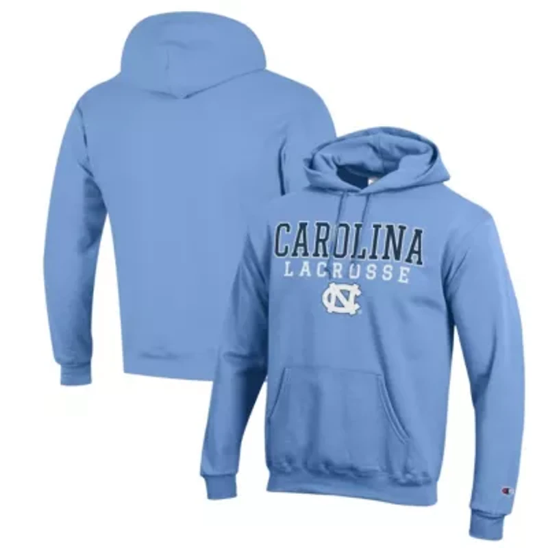 NCAA Carolina North Tar Heels Stack Logo Lacrosse Powerblend Pullover Hoodie