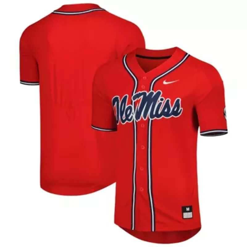 NCAA Nike Ole Miss Rebels Full-Button Replica Baseball Jersey