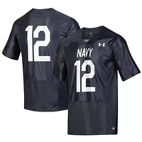 Navy Midshipmen NCAA Under Armour #12 Silent Service Replica Football Jersey