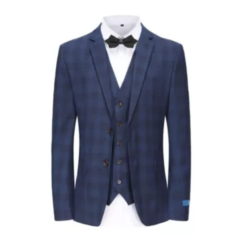 Men's 3-Piece Slim Fit Check Suit