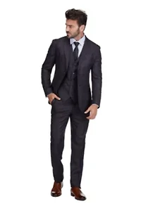 Men's Slim Fit 3PC Tailored Check Suit