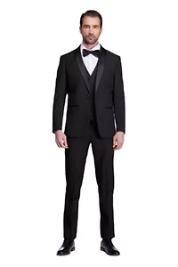 Men's Premium 3 Pc Shawl Lapel Slim Fit Tuxedo Set