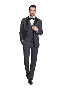 Men's Slim-Fit 3PC Satin Peak Lapel Tuxedo