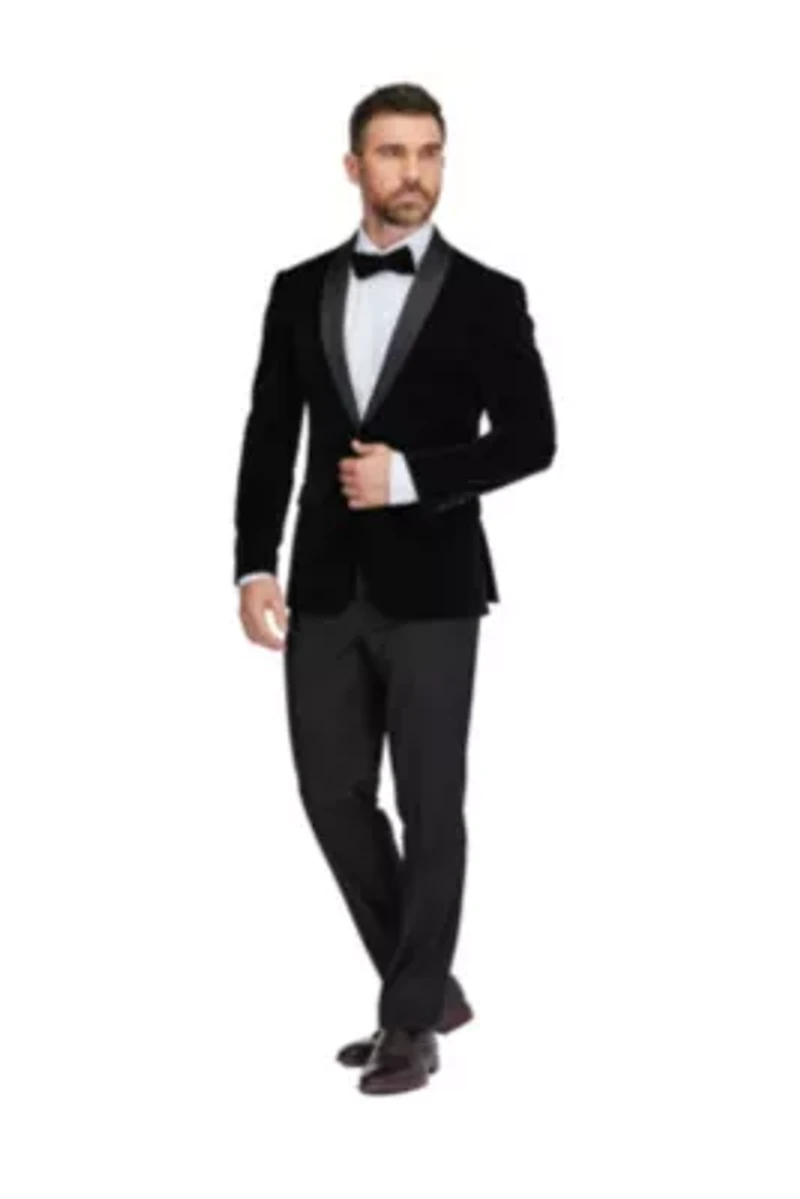 Men's Slim-Fit Velvet Shawl Lapel Tuxedo Set