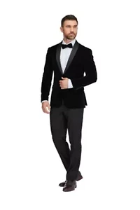 Men's Slim-Fit Velvet Shawl Lapel Tuxedo Set