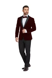 Men's Slim-Fit Velvet Shawl Lapel Tuxedo Set