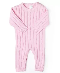 Baby Girls Long Sleeved Cable Knit Romper