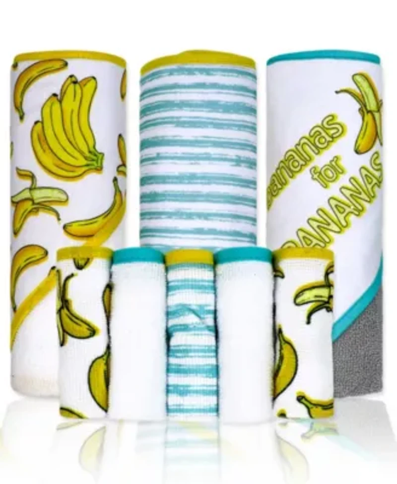 Baby Boys and Girls 8 Piece Hooded Bath Towel Wash Cloth Set