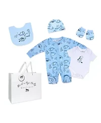 Baby Boys Dinosaur 5 Piece Layette Gift Set
