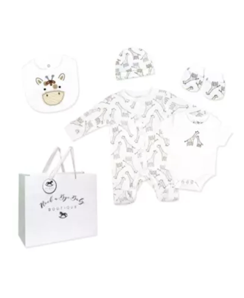 Baby Boys and Girls Giraffe 5 Piece Layette Gift Set