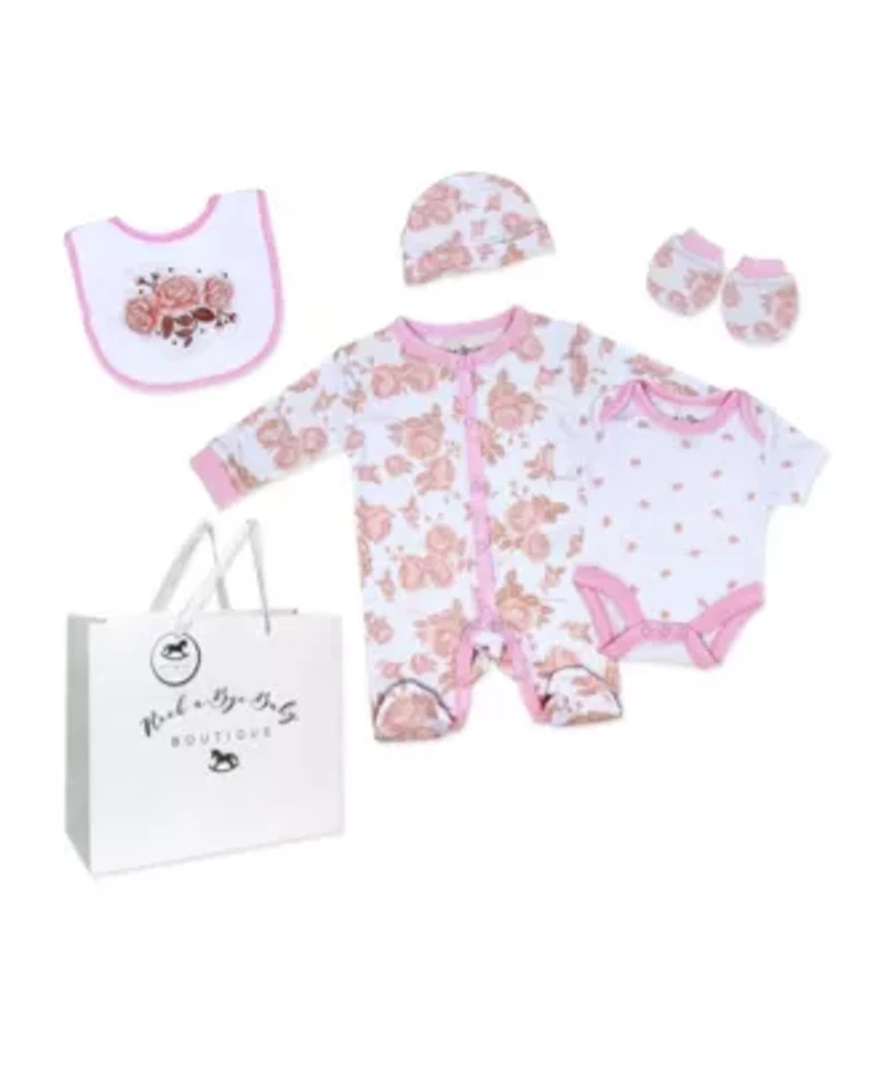 Baby Girls Coral 5 Piece Layette Gift Set