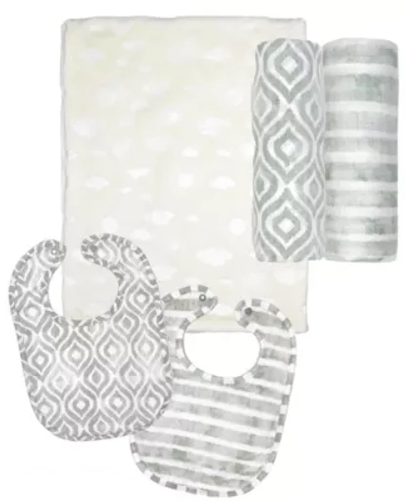 Baby Boys and Girls 5 Piece Blanket Gift Set