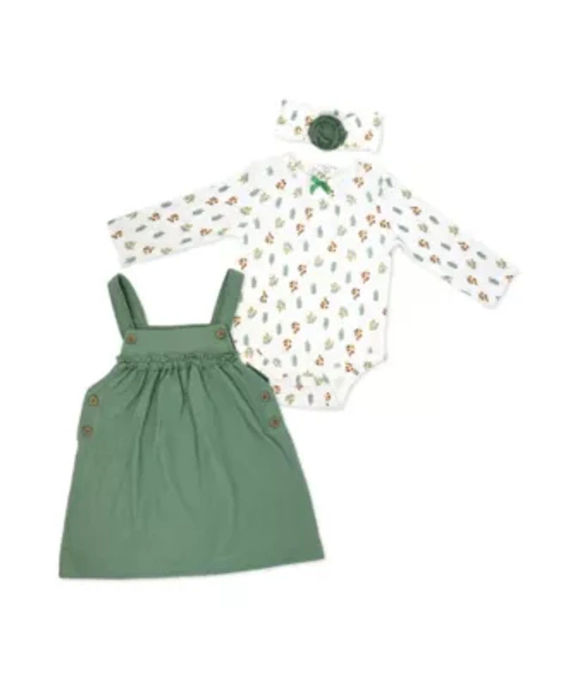 Baby Girls 3 Piece Forest Sprigs Spruce Jumper Set