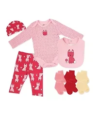 Baby Girls 10 Piece Raspberry Kitten Layette Set