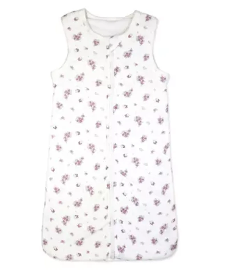 Baby Girls Cotton Muslin Purple Floral Zippered Sleep Sack