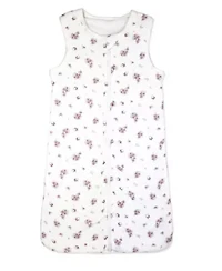 Baby Girls Cotton Muslin Purple Floral Zippered Sleep Sack