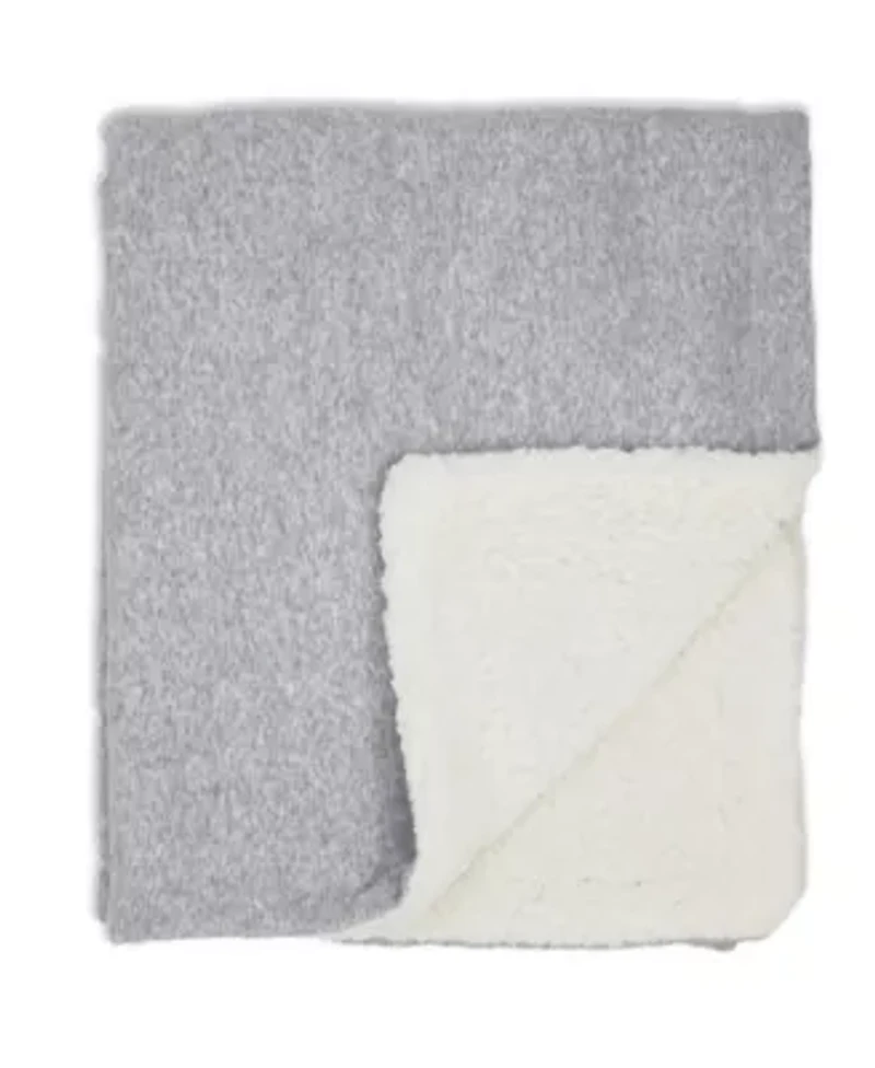 Baby Boys and Girls Jersey Knit Blanket with Sherpa, Heather Gray