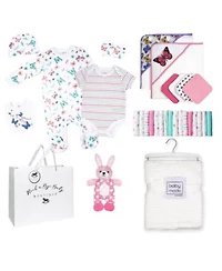 Baby Girls 29 Piece Nursery Essentials Shower Gift Bundle, Butterflies