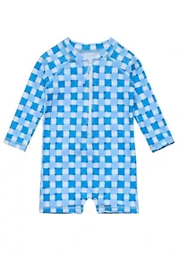Snapper Rock Ocean Grid LS Sunsuit