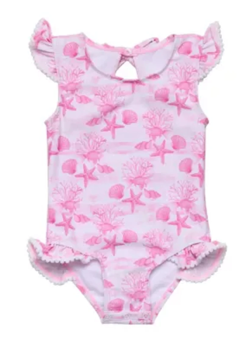 Snapper Rock Pink Lagoon Frill Swimsuit