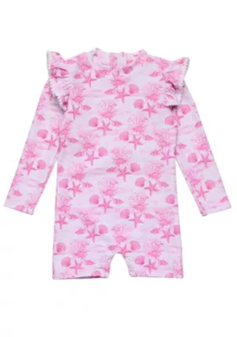 Snapper Rock Pink Lagoon LS Sunsuit