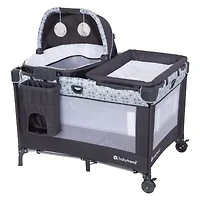 Nursery Den Playard with Rocking Snooze Pod, Flip Over Changer - Pebblestone Grey