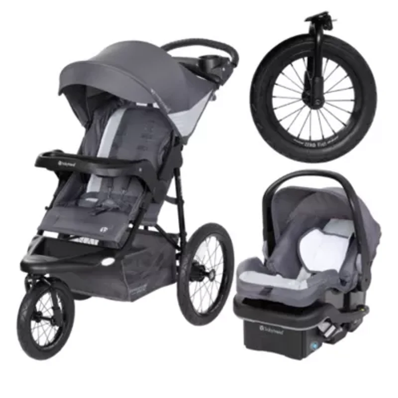 Expedition® Zero Flat Jogger Travel System with LED Lights - Dash Grey