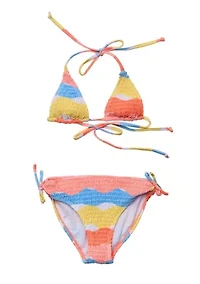Good Vibes Triangle Shirred Bikini