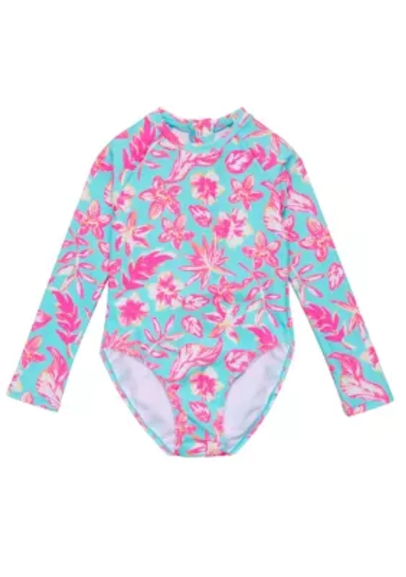 Snapper Rock Tropical Glow Recycled LS Surf Suit