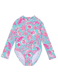 Snapper Rock Tropical Glow Recycled LS Surf Suit