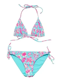 Snapper Rock Tropical Glow Teen Recycled Triangle Bikini