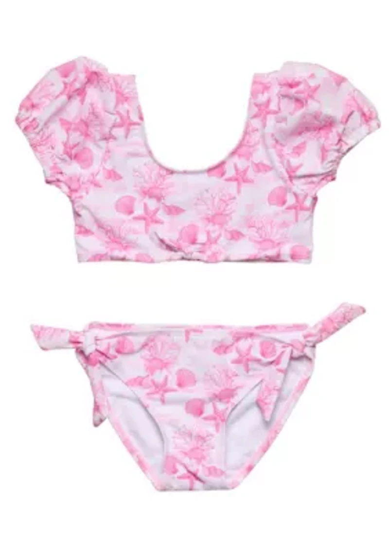 Snapper Rock Pink Lagoon Puff Sleeve Bikini