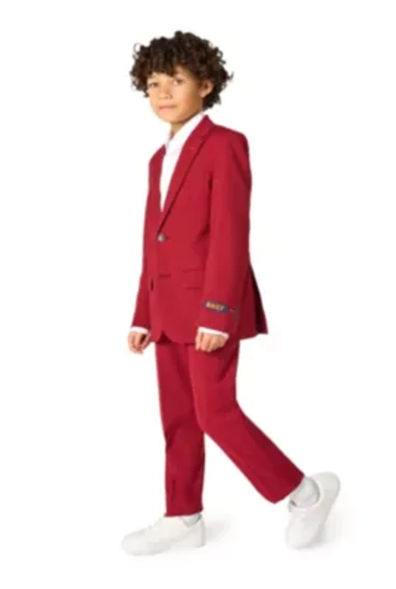 OppoSuits Daily Boys Suit - Casual Kids Two-Piece Wedding & Easter Outfit Bright Burgundy