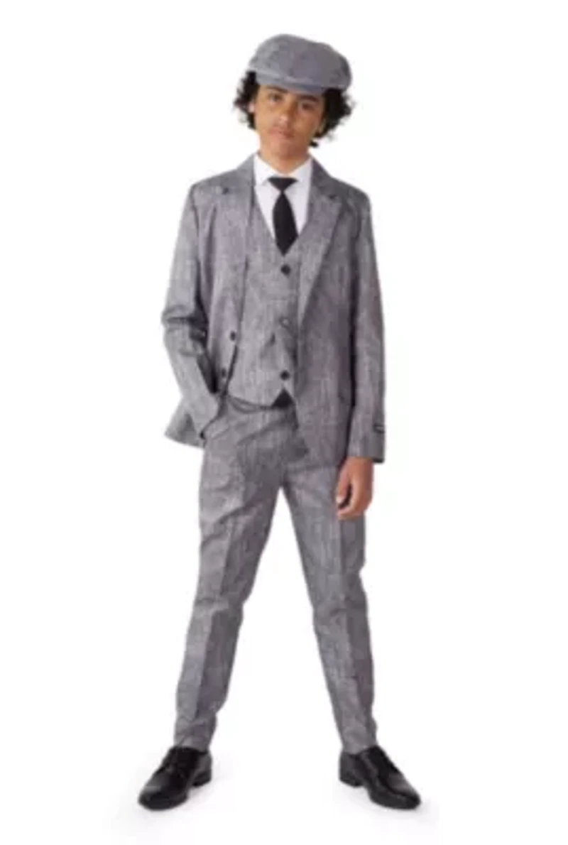 BOYS 20's Gangster Grey 2 Piece Suit + Tie