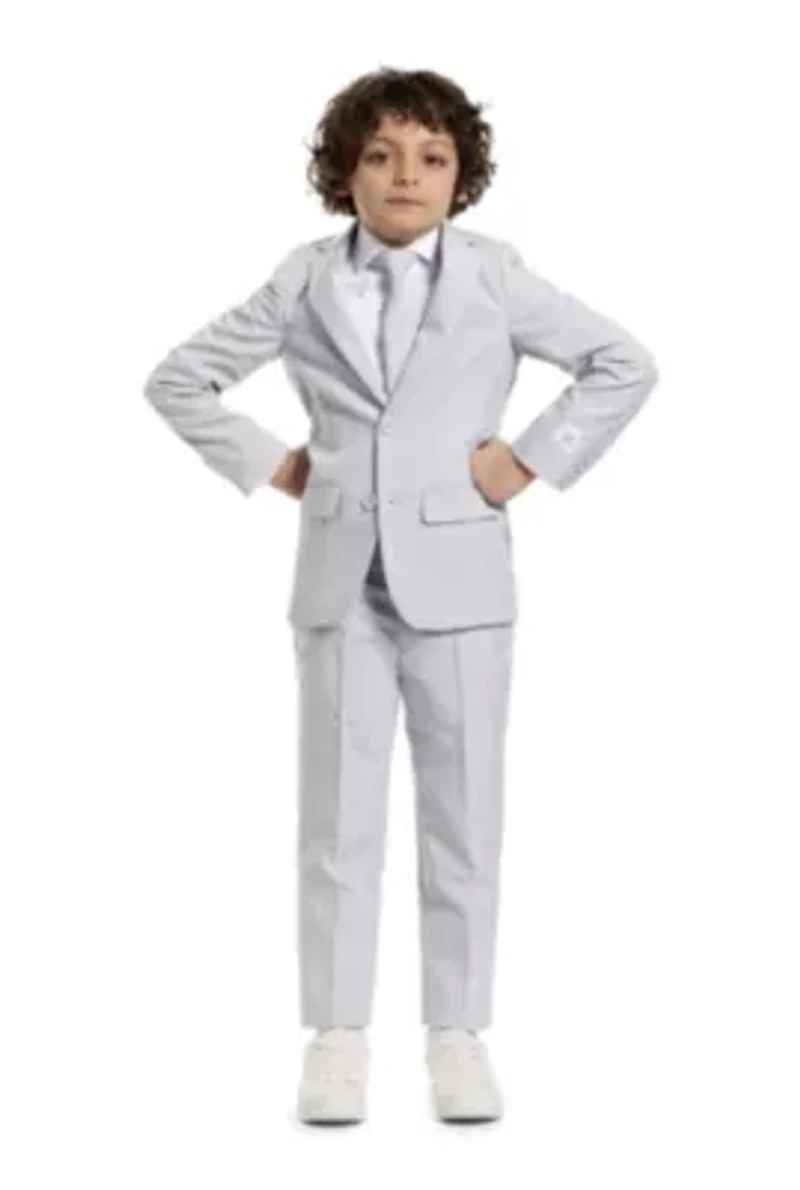 BOYS Groovy Grey 2 Piece Suit + Tie