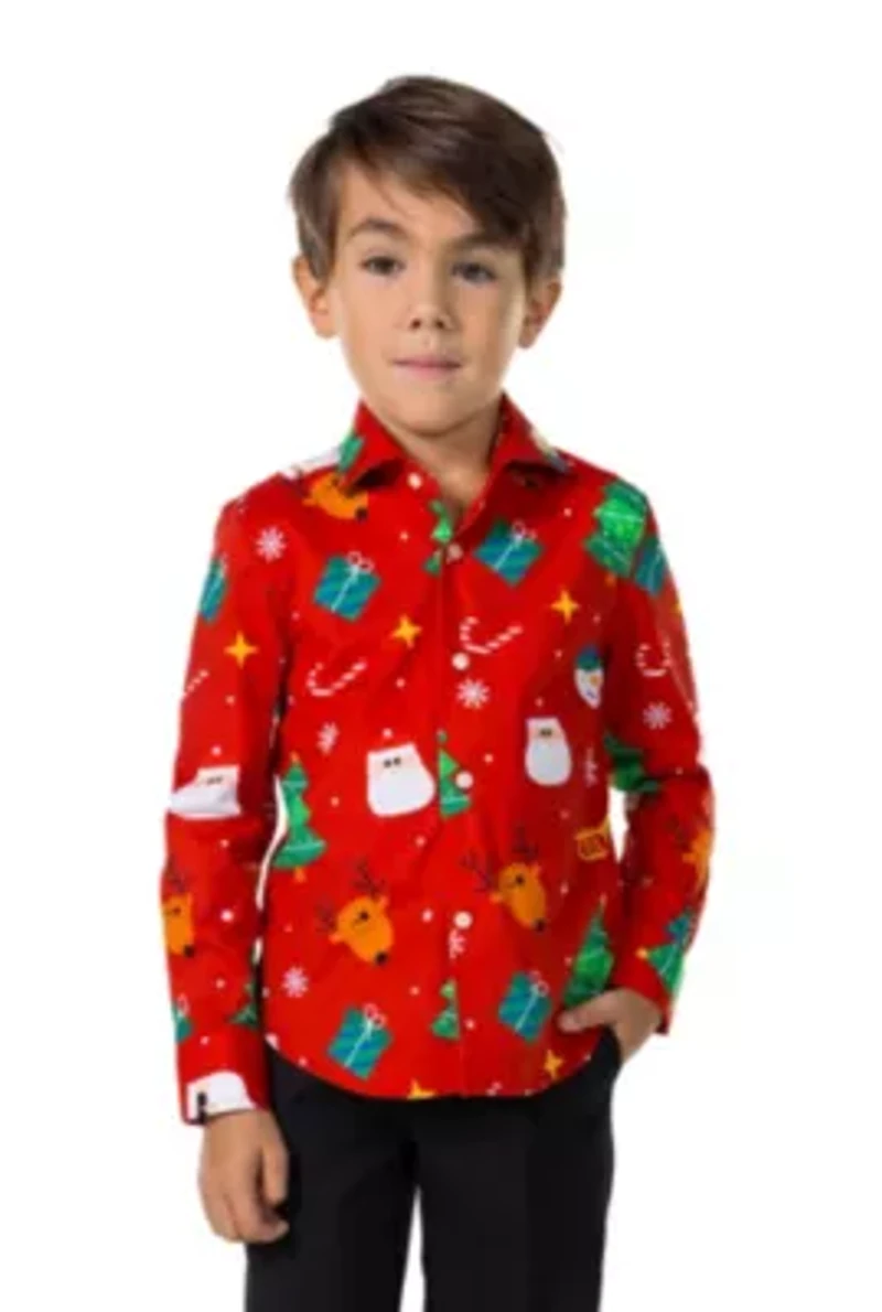 SHIRT LS Festivity Red Boys