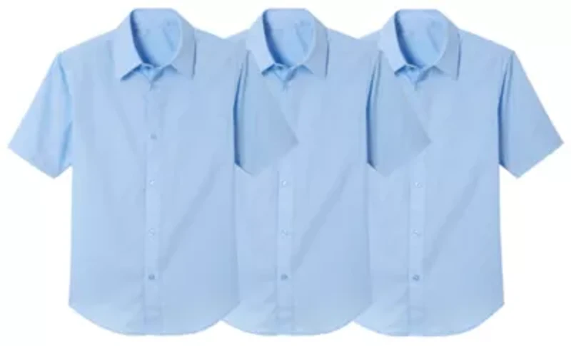 3-Pack Boys Short Sleeve Casual Dress School Uniform Shirts (Big Boys