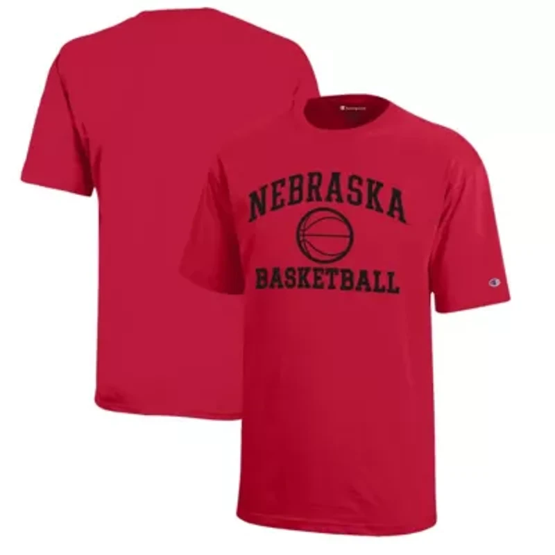 NCAA Nebraska Huskers Icon Logo Basketball T-Shirt